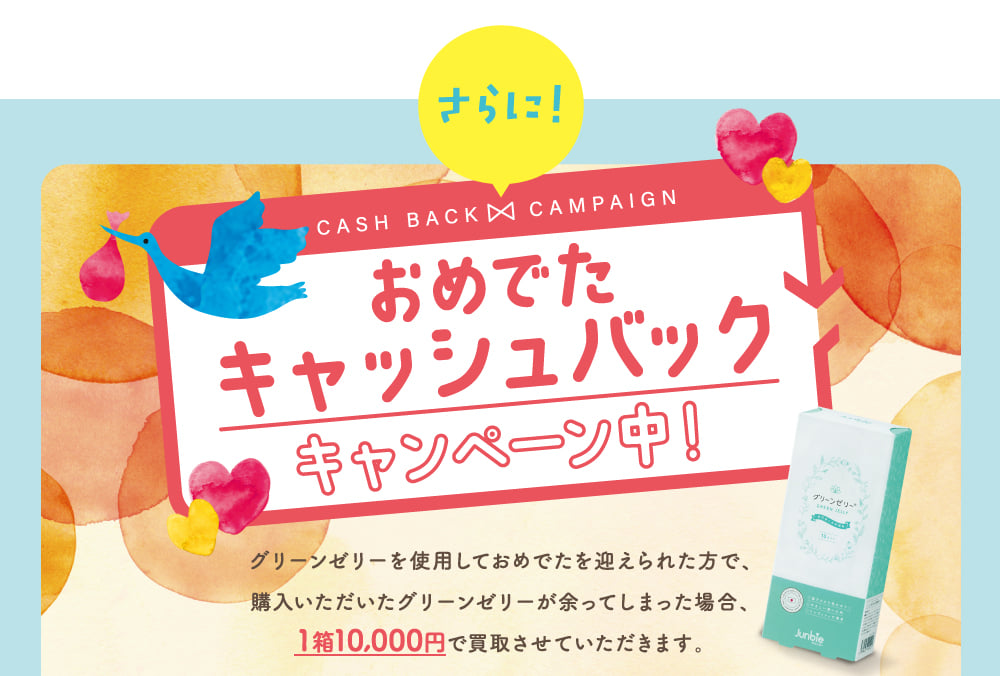 さらに！おめでたキャッシュバックキャンペーン中！