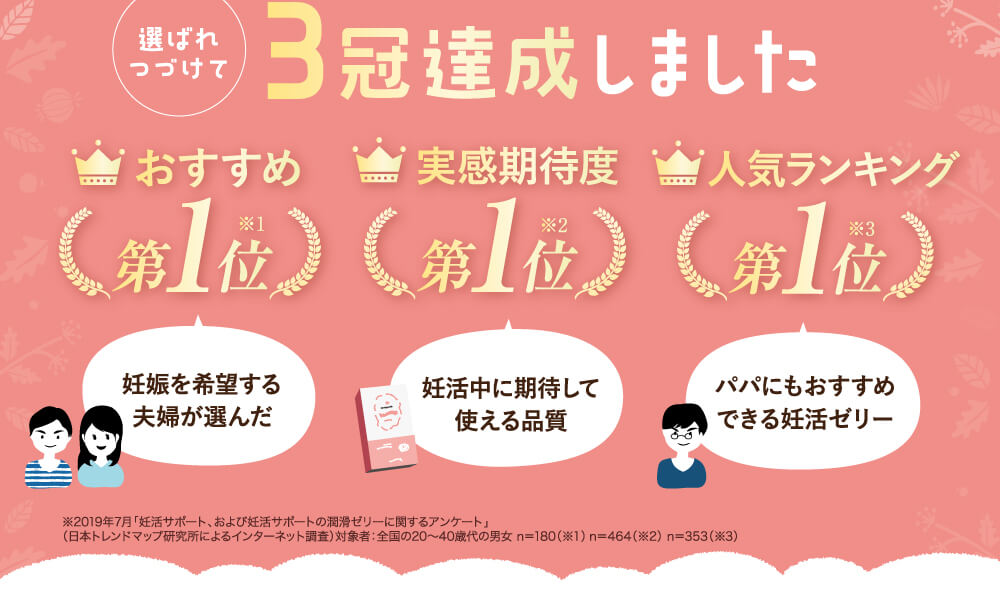 選ばれつづけて3冠達成しました