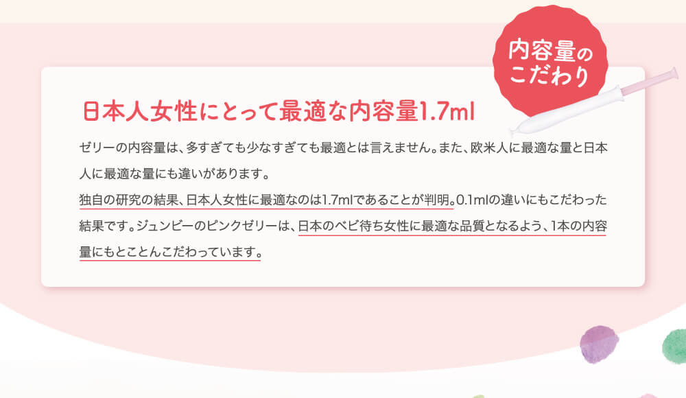 日本人女性にとって最適な内容量1.7ml